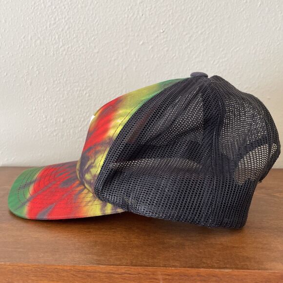 HURLEY Rasta Tie Dye Snapback Trucker Hat Adjustable Cap ONE SIZE Mens Womens - Picture 3 of 7